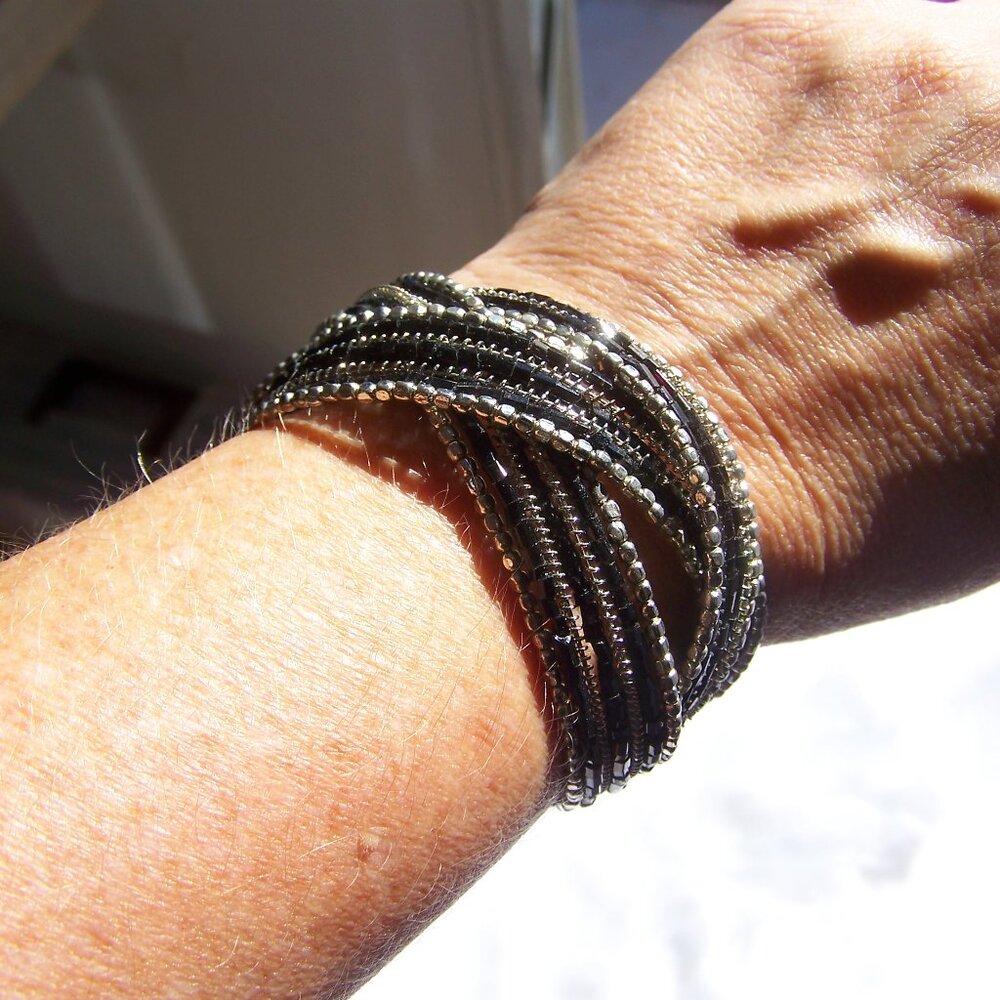 Black & Silver Cuff Bracelet